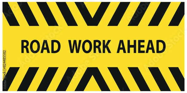 Obraz road work ahead sign on sky background