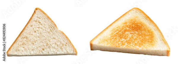 Fototapeta Triangular Bread Slices isolated on white
