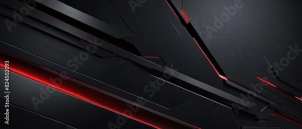 Fototapeta abstract red black metallic background illustration. red metallic backdrop