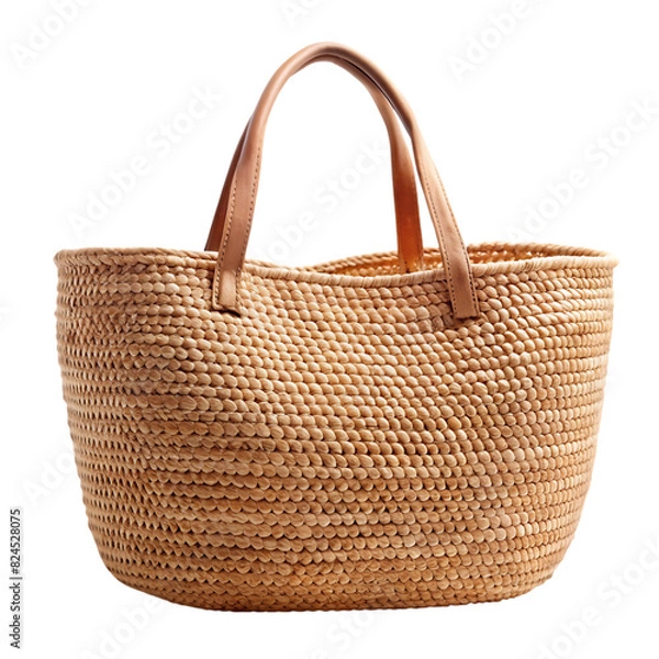 Obraz Wicker bag isolated on transparent background