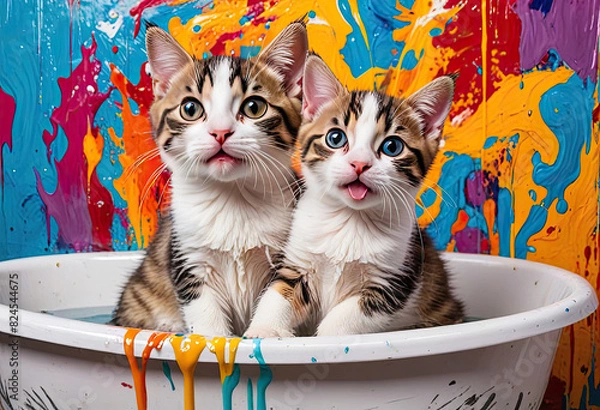 Obraz cat in a basket