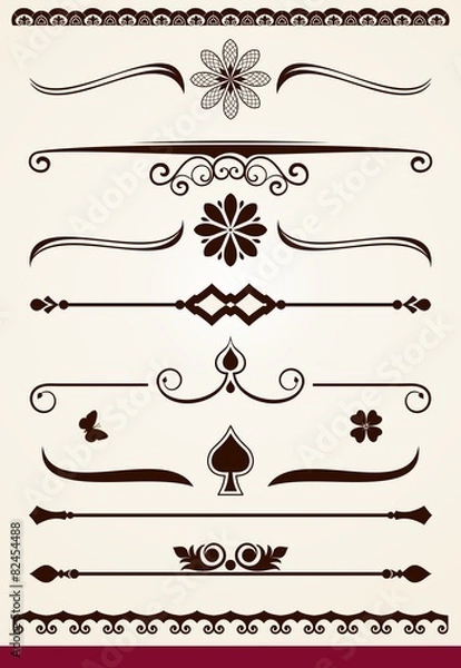 Obraz Horizontal page and test dividers, borders and design elements