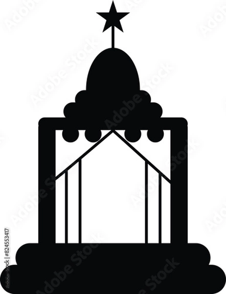 Obraz Abstract building vector icon on animation.