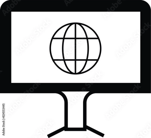 Obraz Abstract globe vector icon on background.