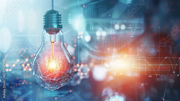 Fototapeta Creative Brainstorming Light bulb