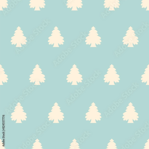 Fototapeta seamless pattern, tree art surface design for fabric scarf and decor
