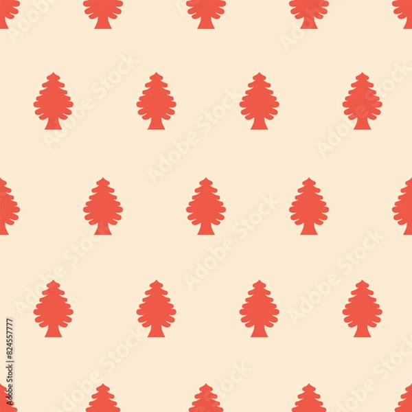 Fototapeta seamless pattern, tree art surface design for fabric scarf and decor

