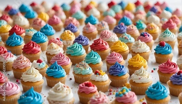 Obraz Baking Pan with Cupcakes