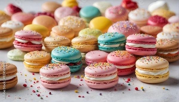 Fototapeta Colorful Macarons Arranged in a Display