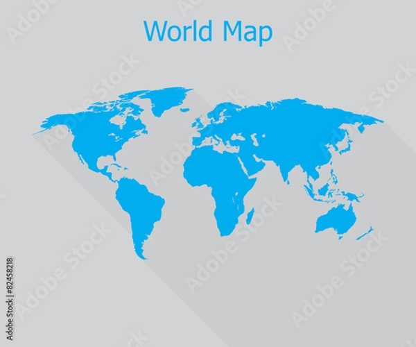 Fototapeta World map flat vector illustration