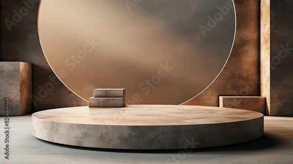 Obraz modern podium design for product display or product stand with cinematic background and lighting