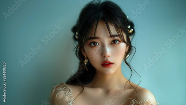 Obraz 美しい かわいい 女性モデル ポートレート