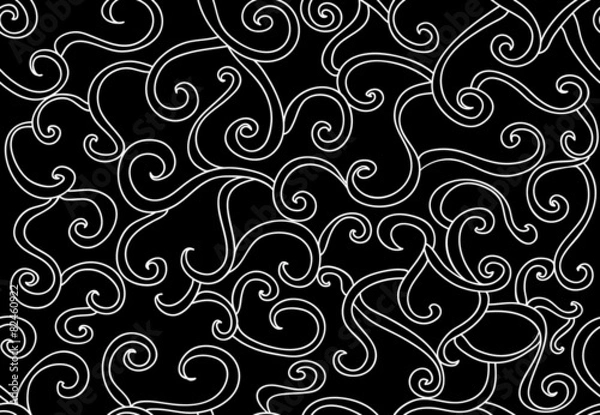 Obraz Abstract vector seamless pattern with curling lines