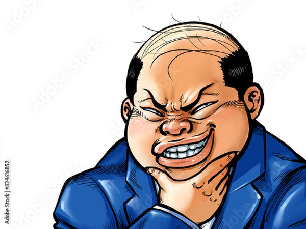 Obraz ニヤリとする太めの男性