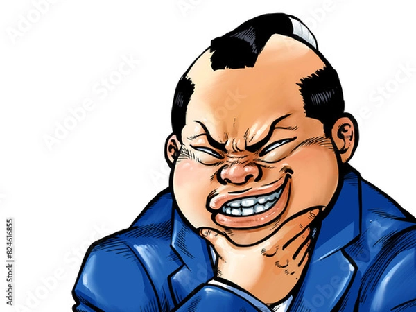 Fototapeta ニヤリとする太めの男性