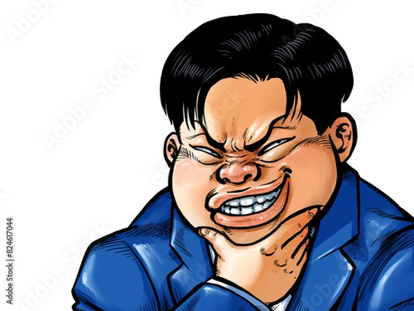 Fototapeta ニヤリとする太めの男性