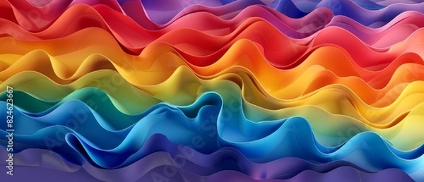 Fototapeta Vibrant pride flag hues, lively designs, striking differences, and joyous vibes define the celebration