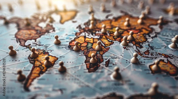 Fototapeta world connecting, business, network and internet technology background