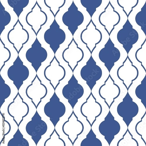 Obraz seamless pattern blue and white abstract