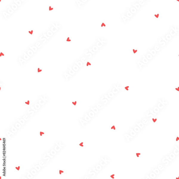 Obraz Seamless pattern with pink tiny hearts
