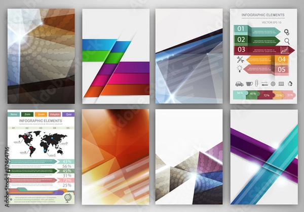 Fototapeta Abstract concept vector icons and creative brochure template
