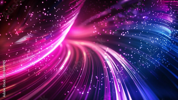 Fototapeta A purple and blue background with a lot of sparkles. The background is very colorful and the sparkles are scattered all over it