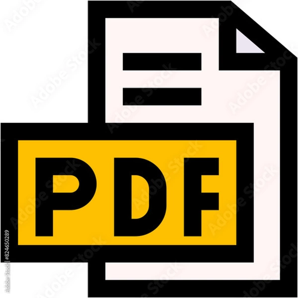 Fototapeta Vector Icon File, format, pdf, document, light
