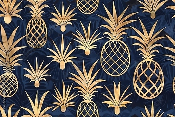 Fototapeta Seamless pineapple pattern 