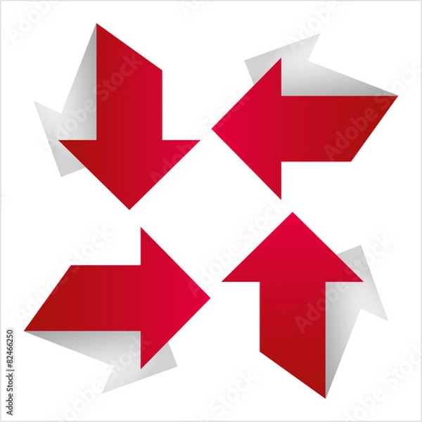 Fototapeta red arrow  with shadow