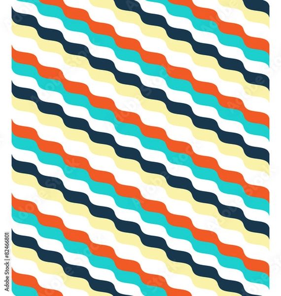 Fototapeta Seamless bright fun abstract wave pattern