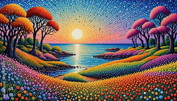 Obraz nets on the beach