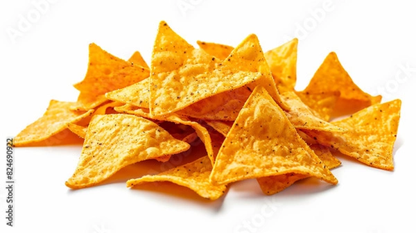 Fototapeta nachos corn spicy nachos isolated on white background doritos concept 