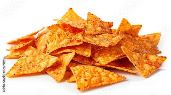Fototapeta nachos corn spicy nachos isolated on white background doritos concept 