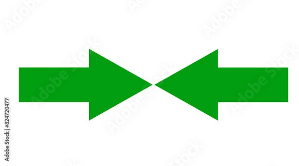 Fototapeta Green one arrow icon, Green color arrow indicator Symbol