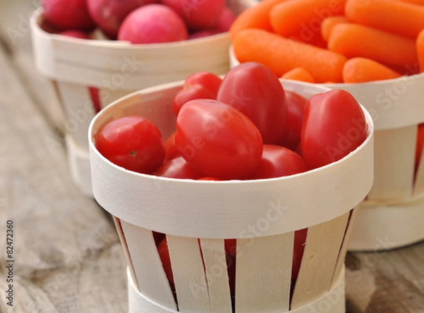 Fototapeta tomates cerise dans bourriche