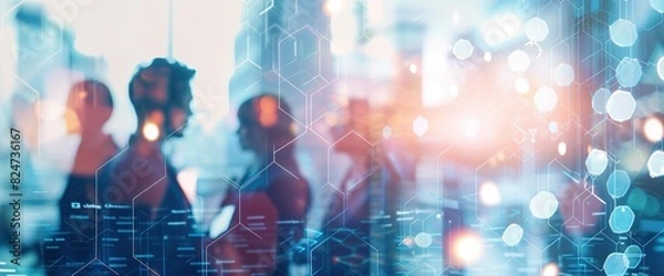 Obraz A digital background with an abstract representation of artificial intelligence