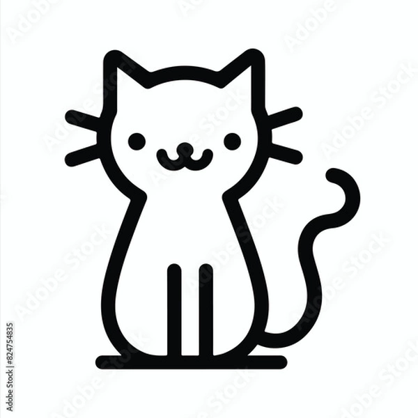 Fototapeta vector line art cat