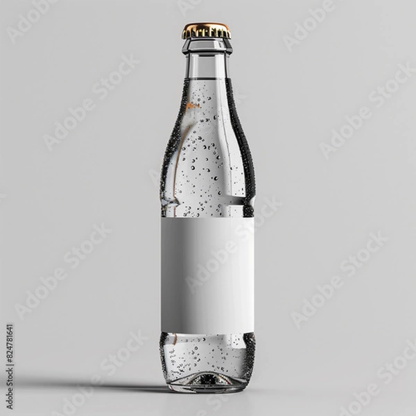 Fototapeta Soda Water Bottle Mock up with blank label Isolated on white background.High resolution photo. Made with generative ai