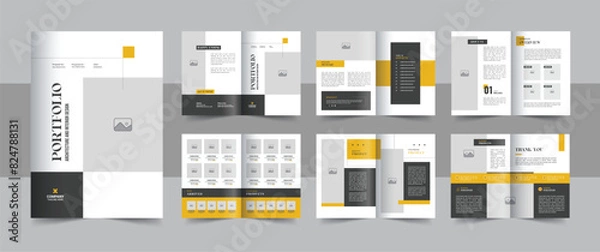 Obraz Print ready architecture portfolio template or interior portfolio, architecture and interior brochure portfolio vector