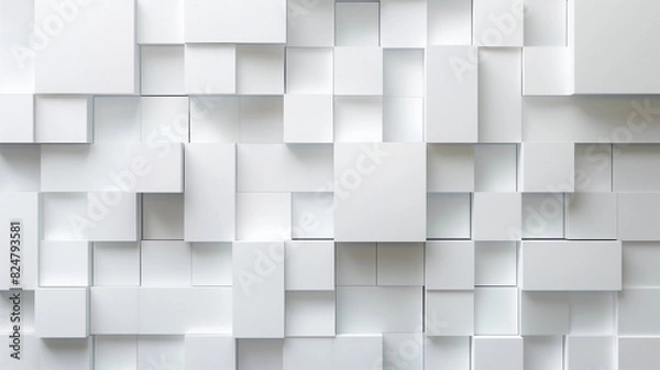 Fototapeta Abstract background white 3d cube