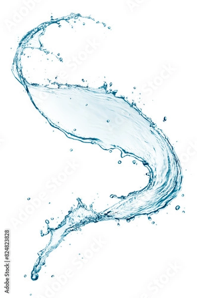 Fototapeta Blue water splash isolated