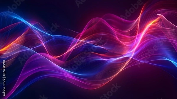 Fototapeta Vibrant Neon Wavelike Movement in Dynamic Digital Composition