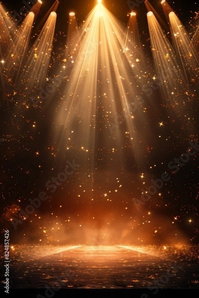 Fototapeta レーザー光線による舞台スポットライトの背景