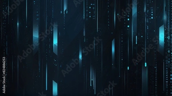 Fototapeta Technology Background with Blue Geometric Shapes. Made with Generative AI Technology