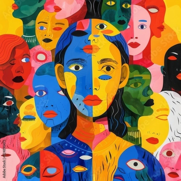 Fototapeta Faces of Many: Exploring Identity and Individuality