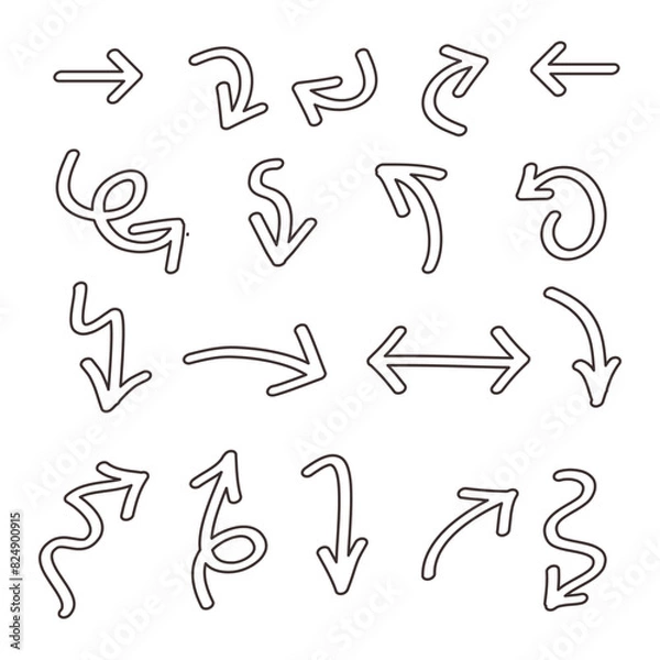 Fototapeta Hand drawn arrow set