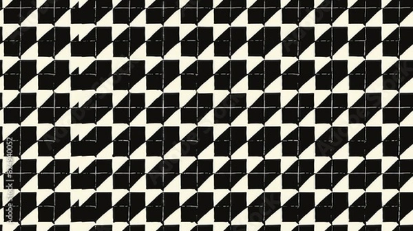 Fototapeta High resolution houndstooth pattern background with geometric shapes