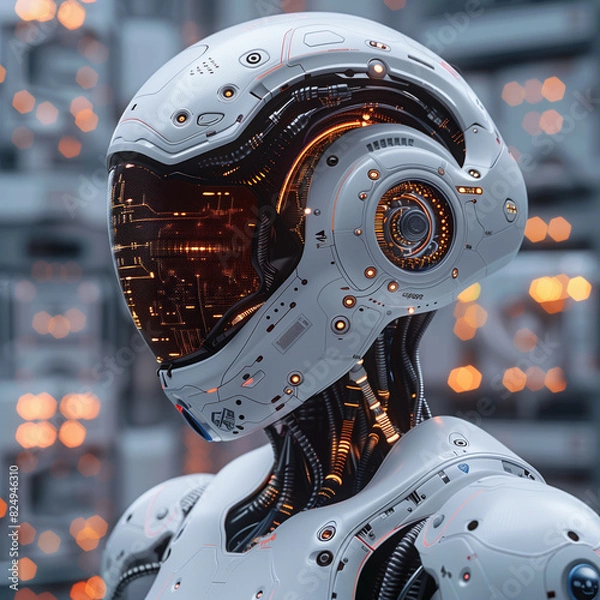 Fototapeta AI Artificial Intelligence Robot Head.