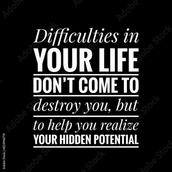 Fototapeta Best Inspirational and motivational quotes and positive saying about life with a plain black background.