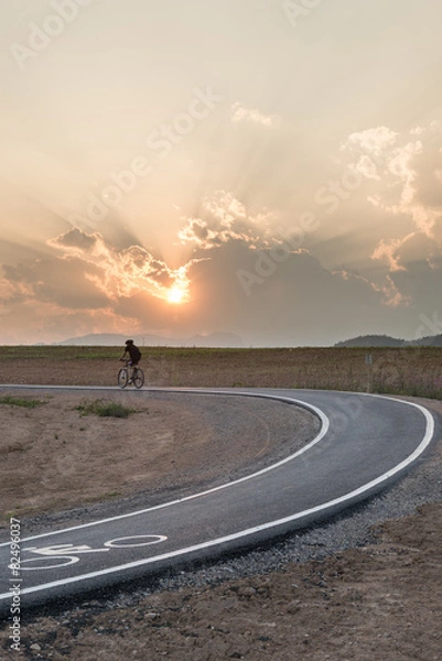 Obraz Bicycle path in the park